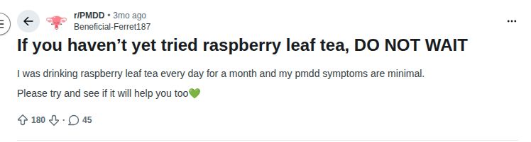 raspberry leaf tea pms